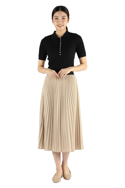 Black Knitted Female Blouse Uniform