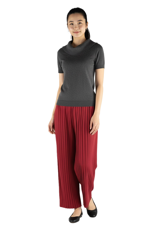 Roll Collar Knit Blouse Smart Casual Uniform