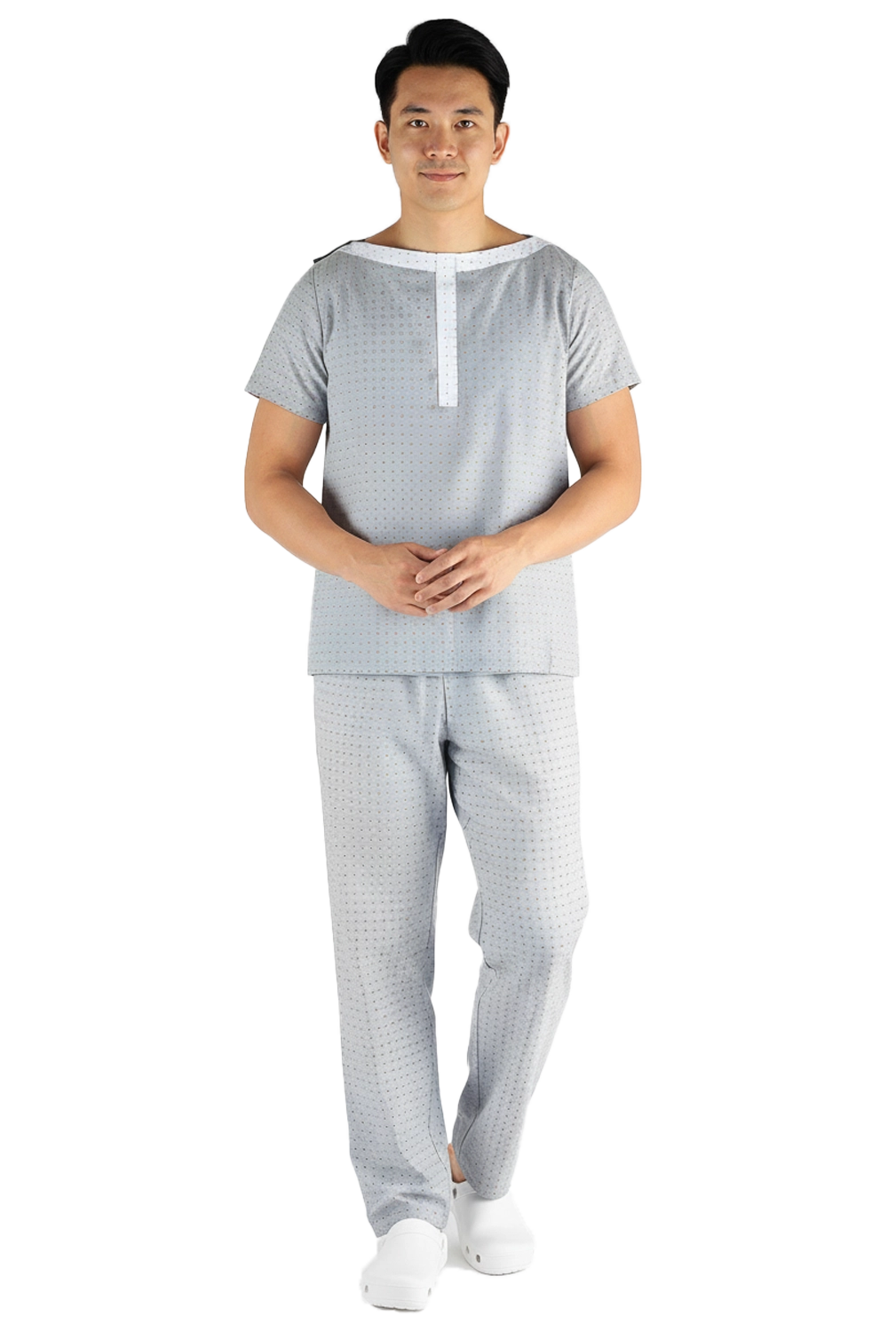 Grey Inpatient Adaptive Pyjama Top
