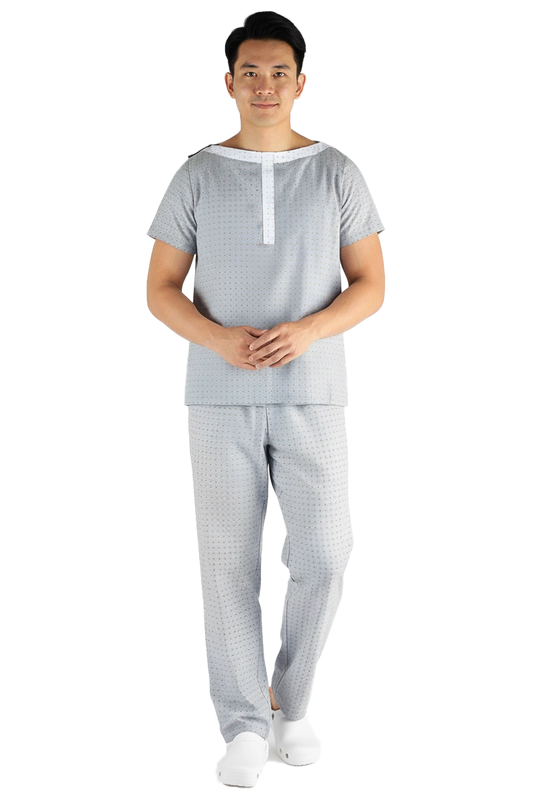 Grey Inpatient Adaptive Pyjama Top