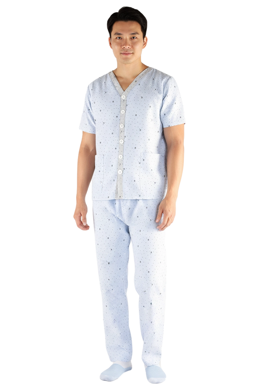 Hospital, Nursing Homes - Blue Inpatient Pyjama Shirt