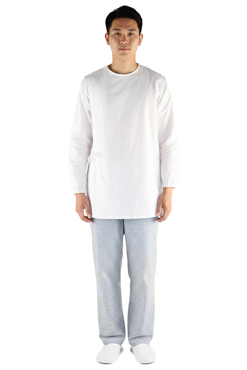 White Cotton Inpatient Adaptive Pyjama Top
