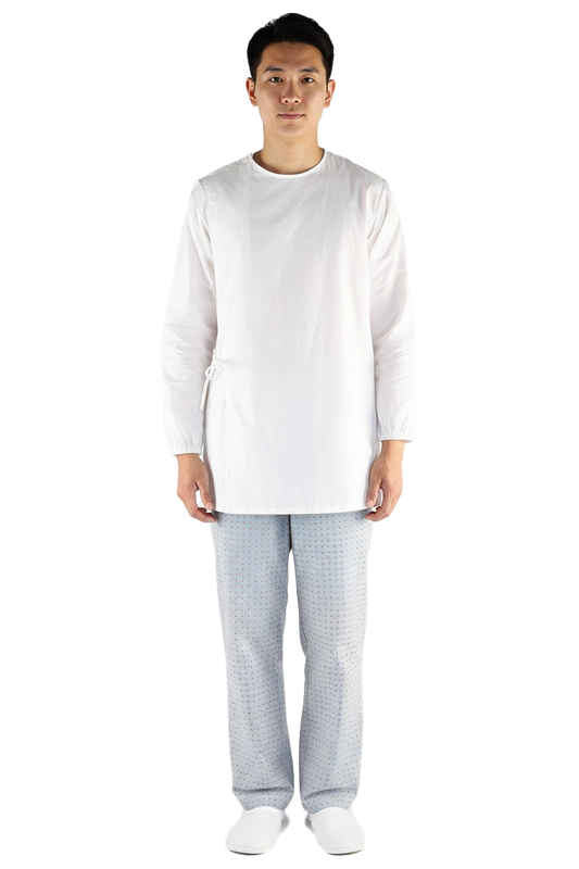 White Cotton Inpatient Adaptive Pyjama Top