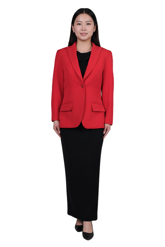 Red Wide Lapel Jacket