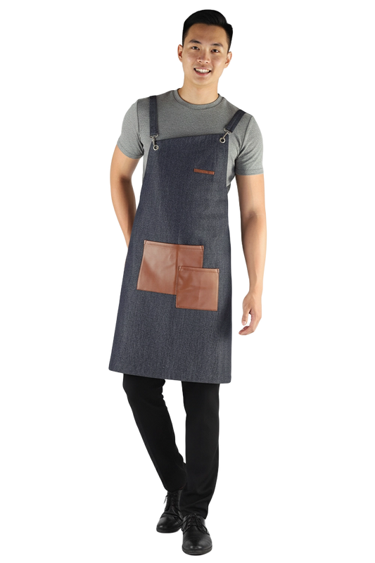 Asymmetrical Denim Apron Uniform