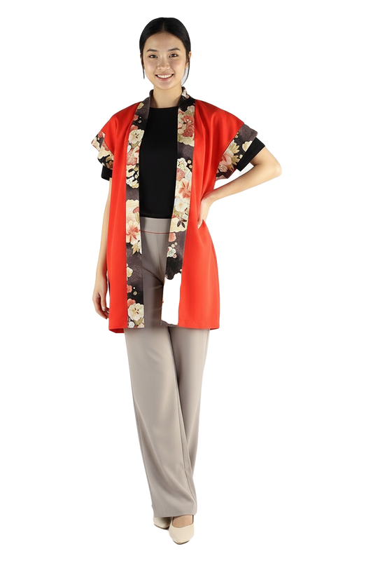 Happi Coat with Floral Trims