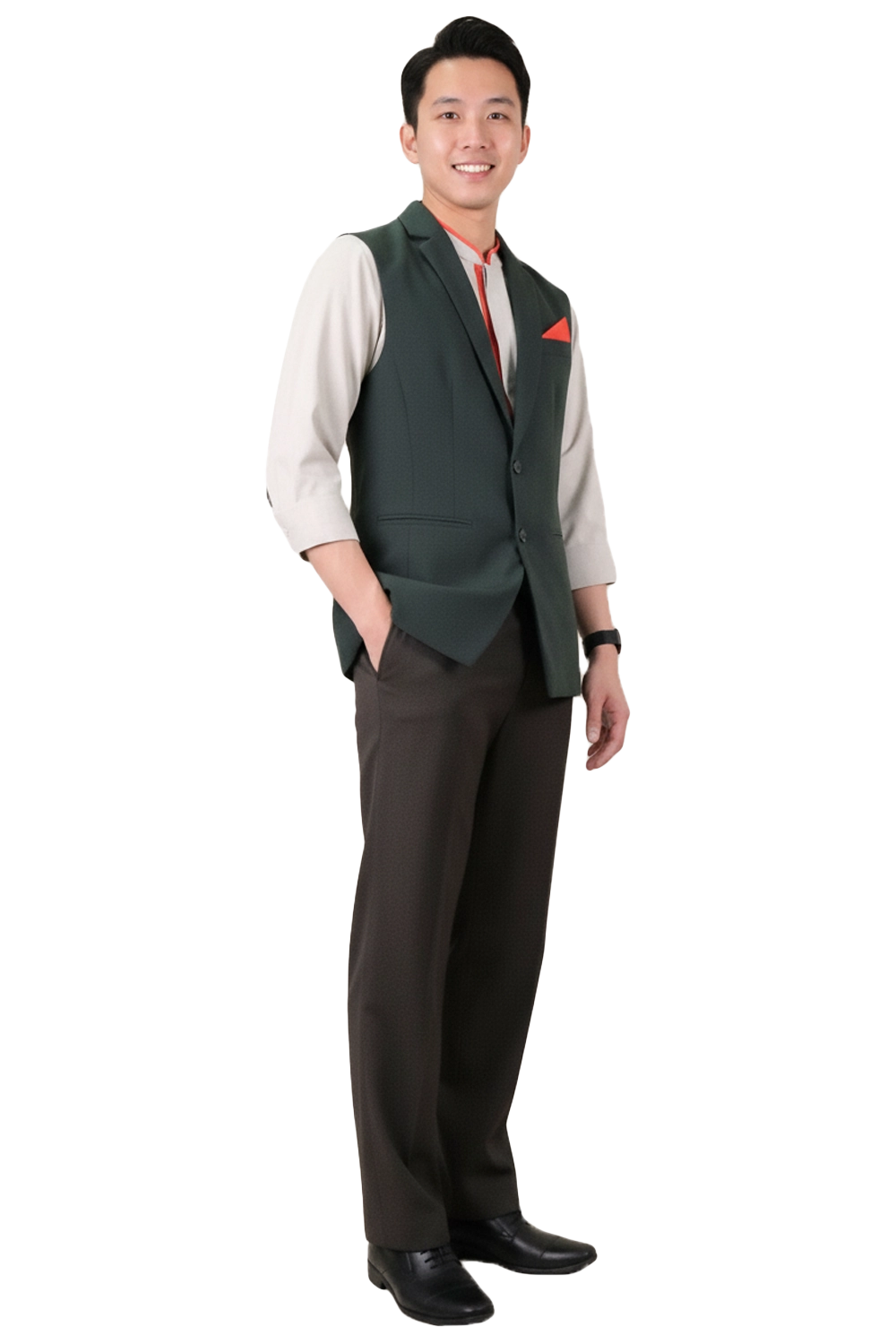 Green Vest w/o pocket Square