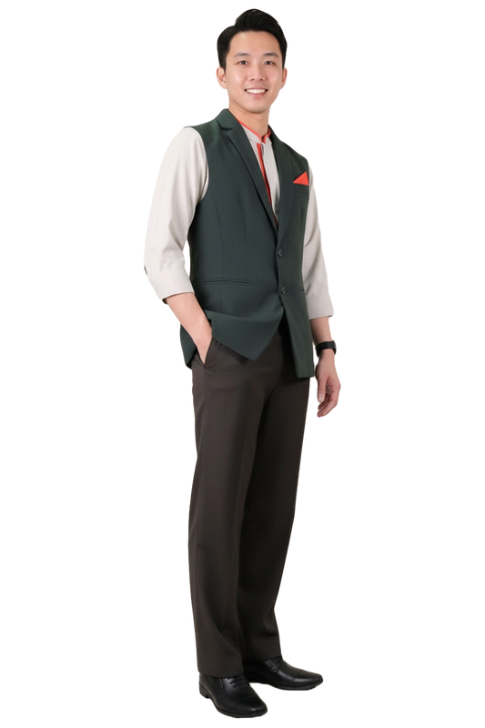 Green Vest w/o pocket Square