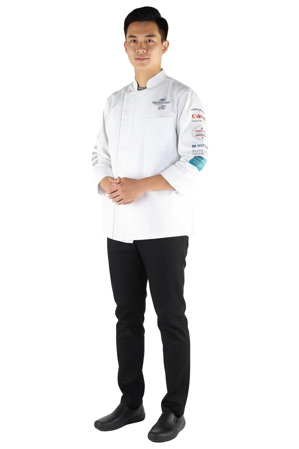 White Chef Jacket with Logo Embroidery
