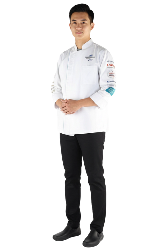 White Chef Jacket with Logo Embroidery