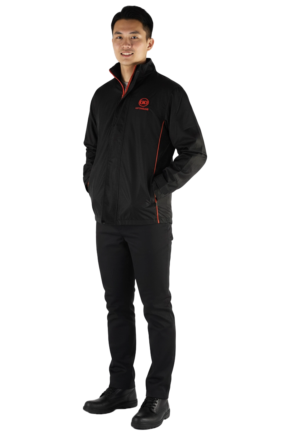 Lightweight Windbreaker with Red Trims