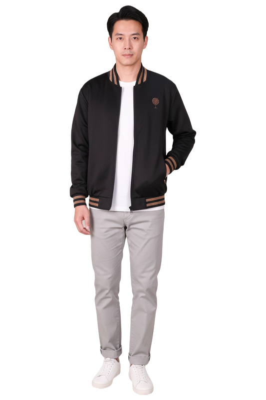 Bomber Jacket with Glitter Trims