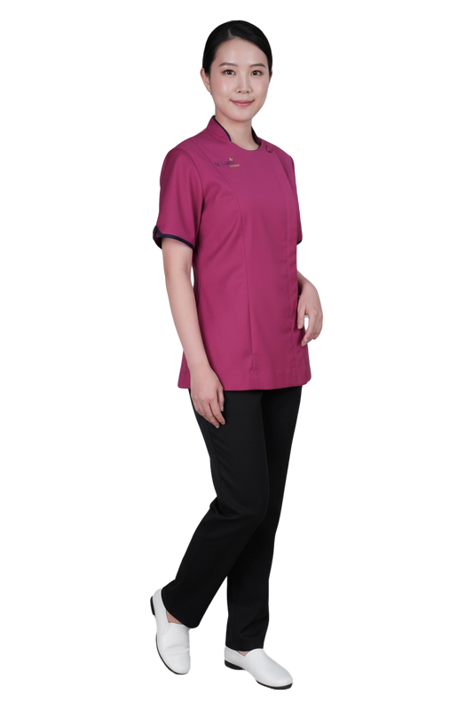 Asymmetrical Button Medical Blouse