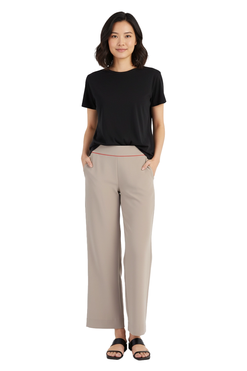 Khaki Palazzo Female Pants - Trendy Uniform Design