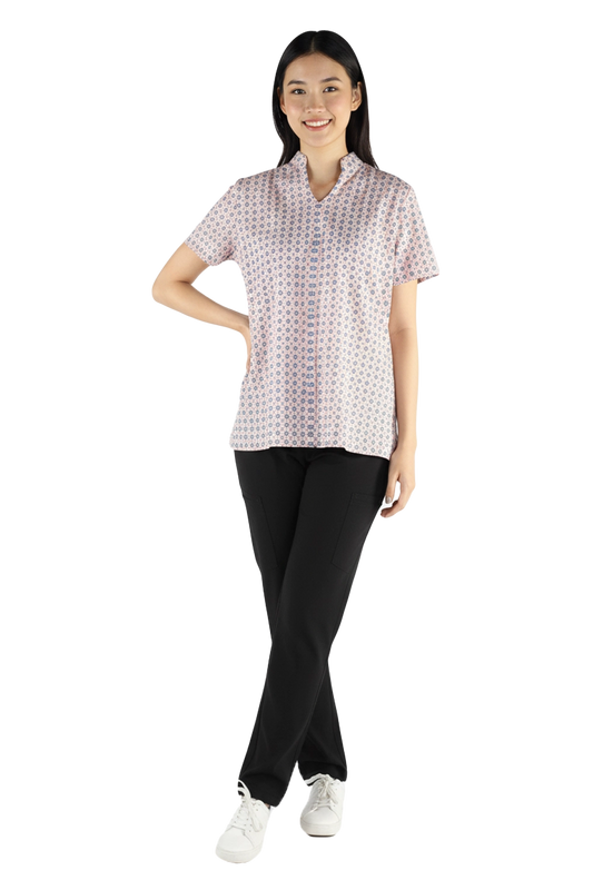 Pink Floral Inpatient Adaptive Pyjama Top