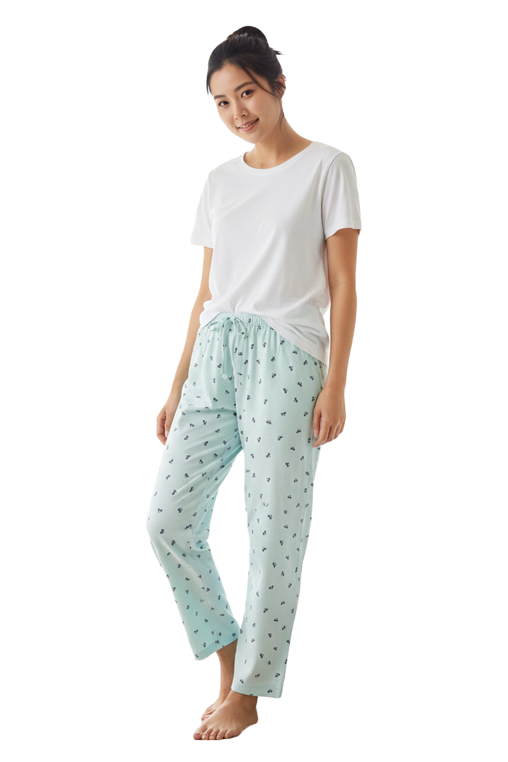 Green Inpatient Pyjama Pants with Bicycle Print