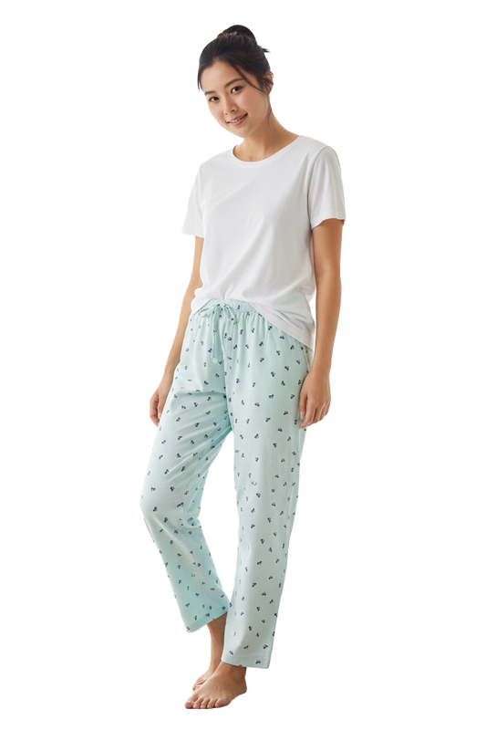 Green Inpatient Pyjama Pants with Bicycle Print