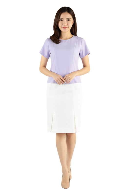 Eggshell Lace Pencil Skirt