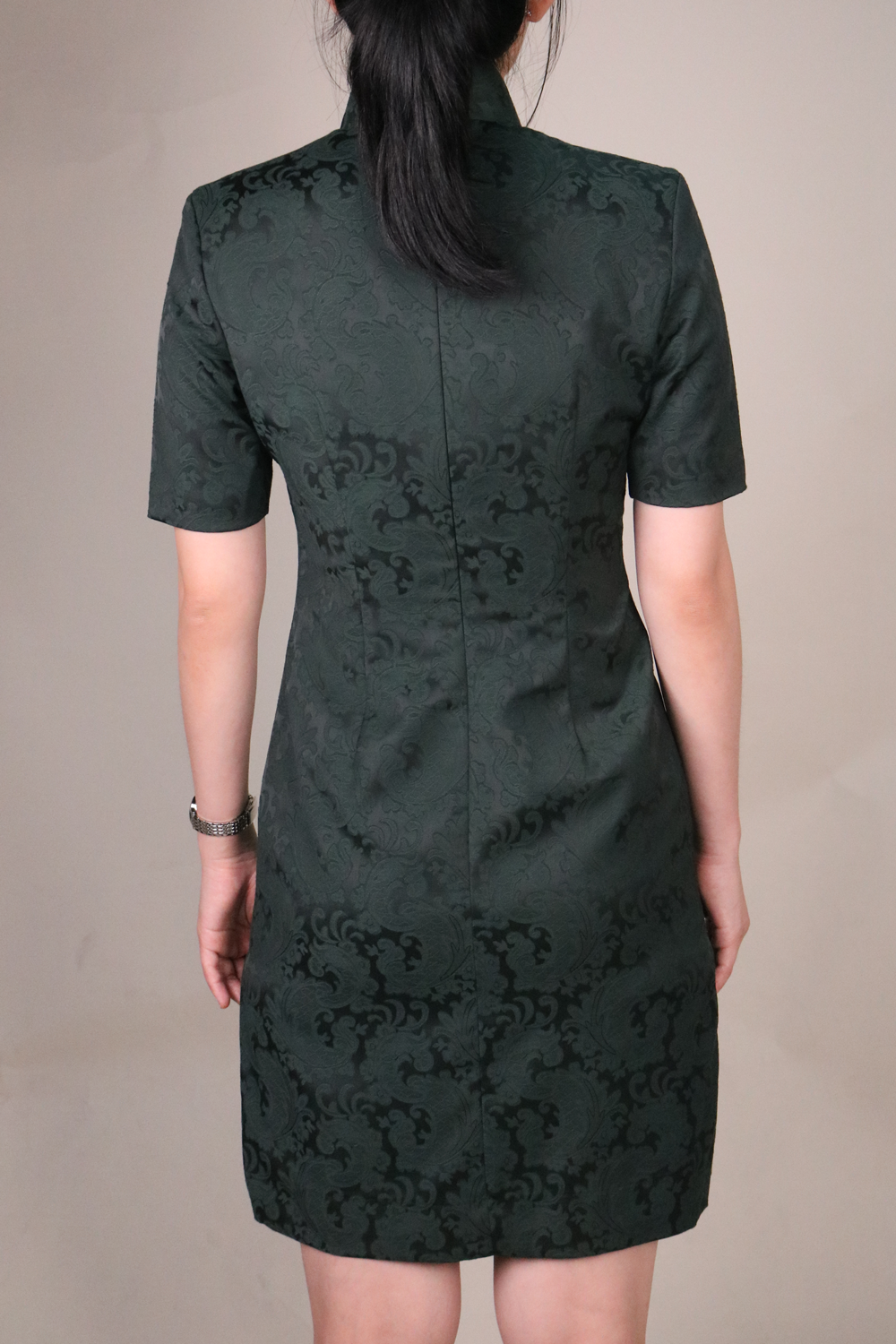 Jacquard Cheongsam Dress Front