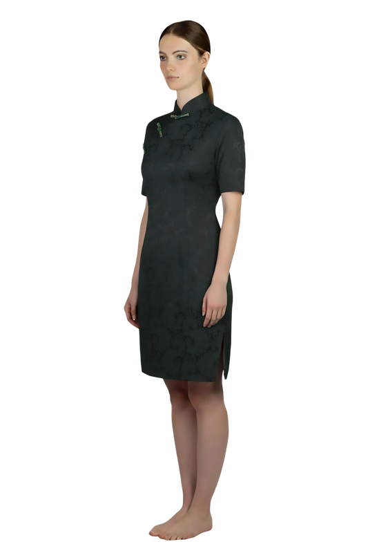 Jacquard Cheongsam Dress Front