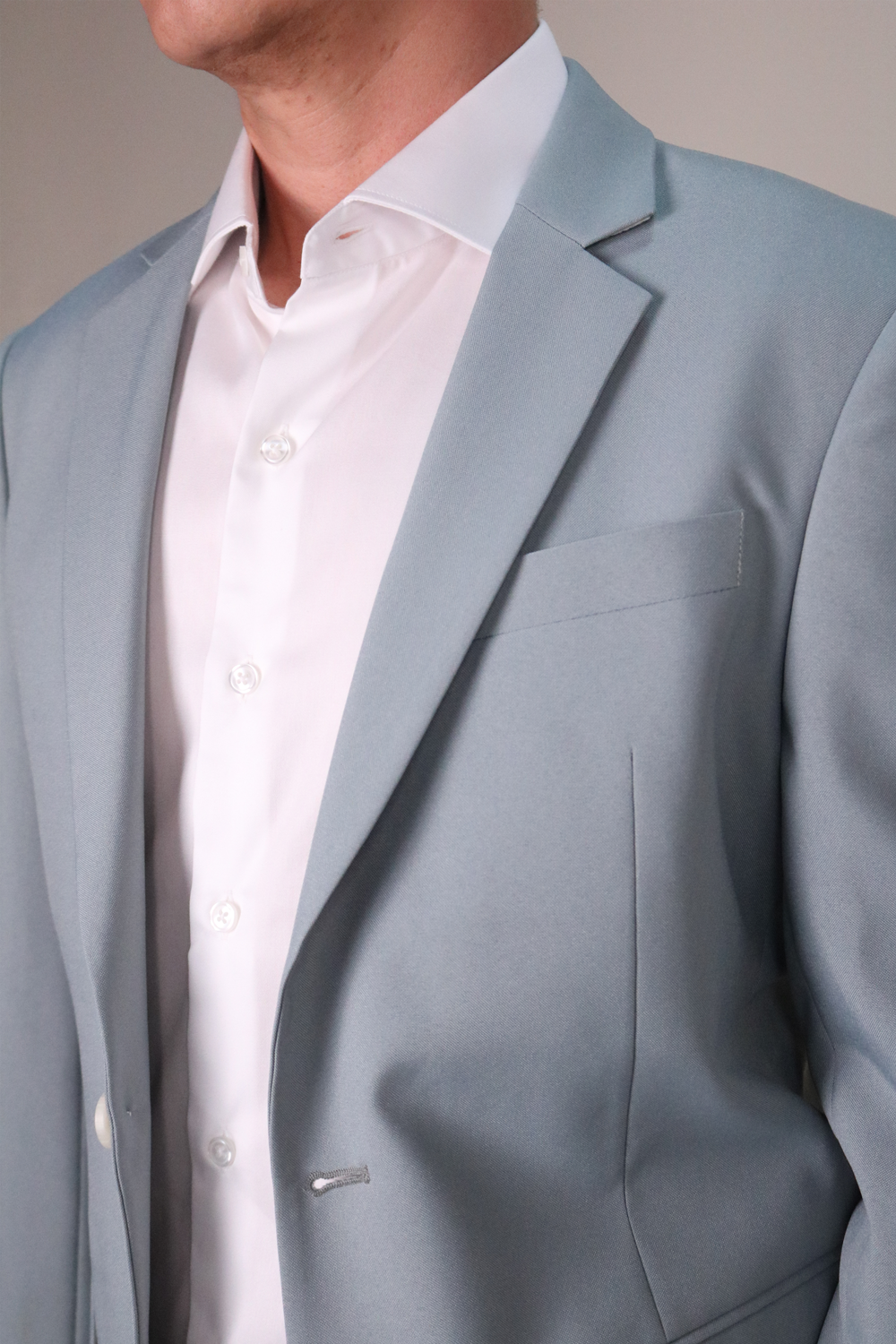 Men's Classic Light Grey Two-Pieces Suit