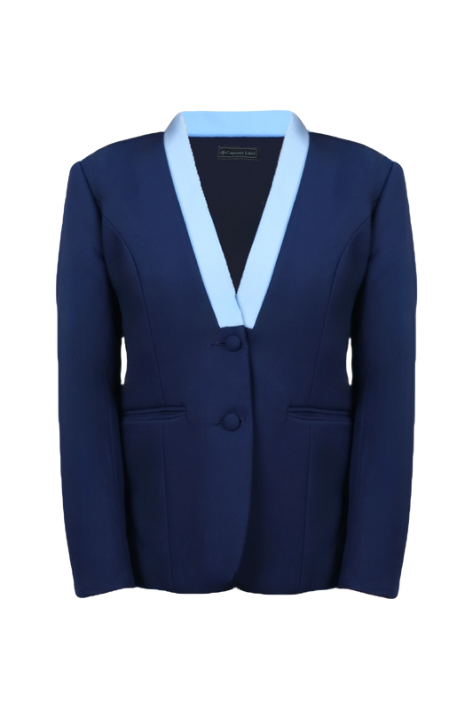 Navy Blazer with Contrasting Lapel