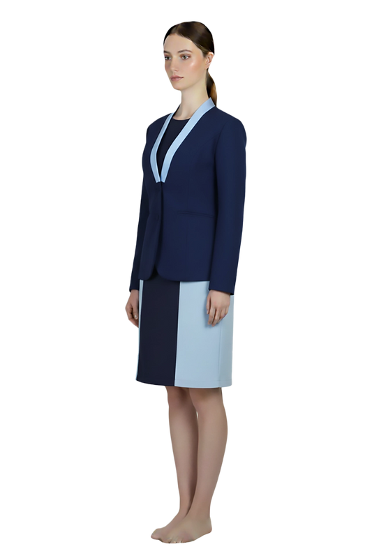 Navy Blazer with Contrasting Lapel