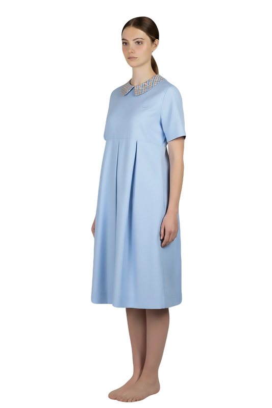 Nurse Maternity Pleated Dress with Side Pocket