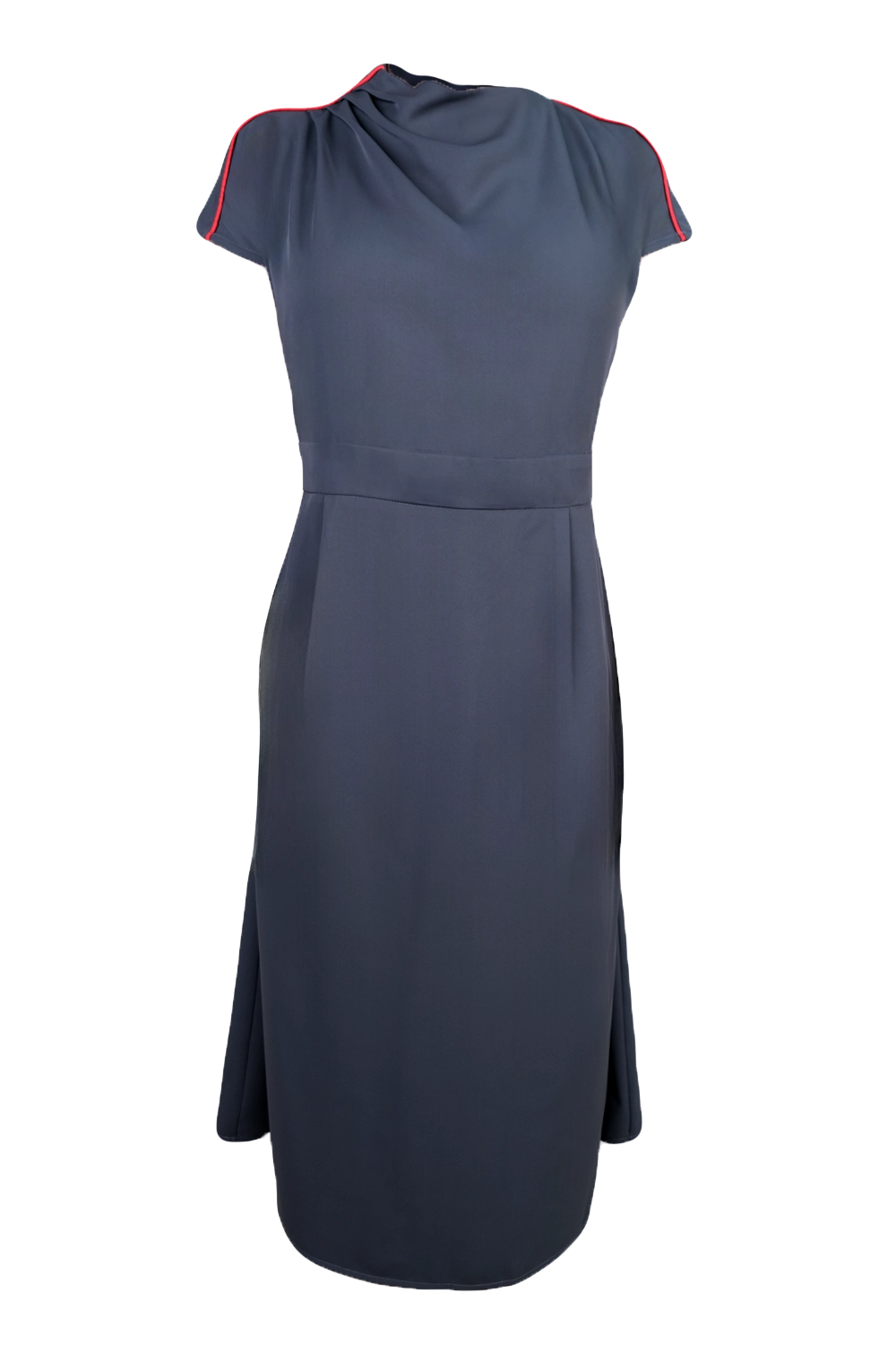 One-Sided Pleated Shoulder Dress