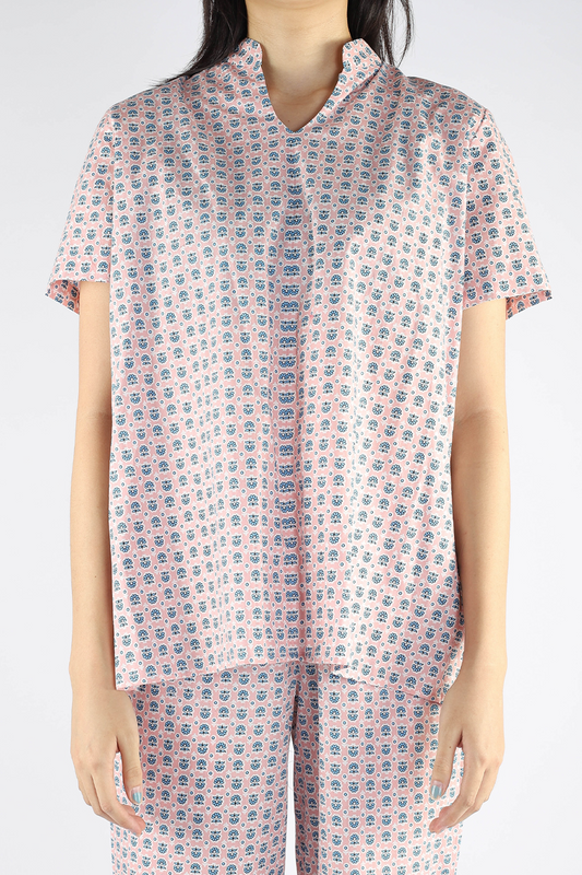 Pink Floral Inpatient Adaptive Pyjama Top