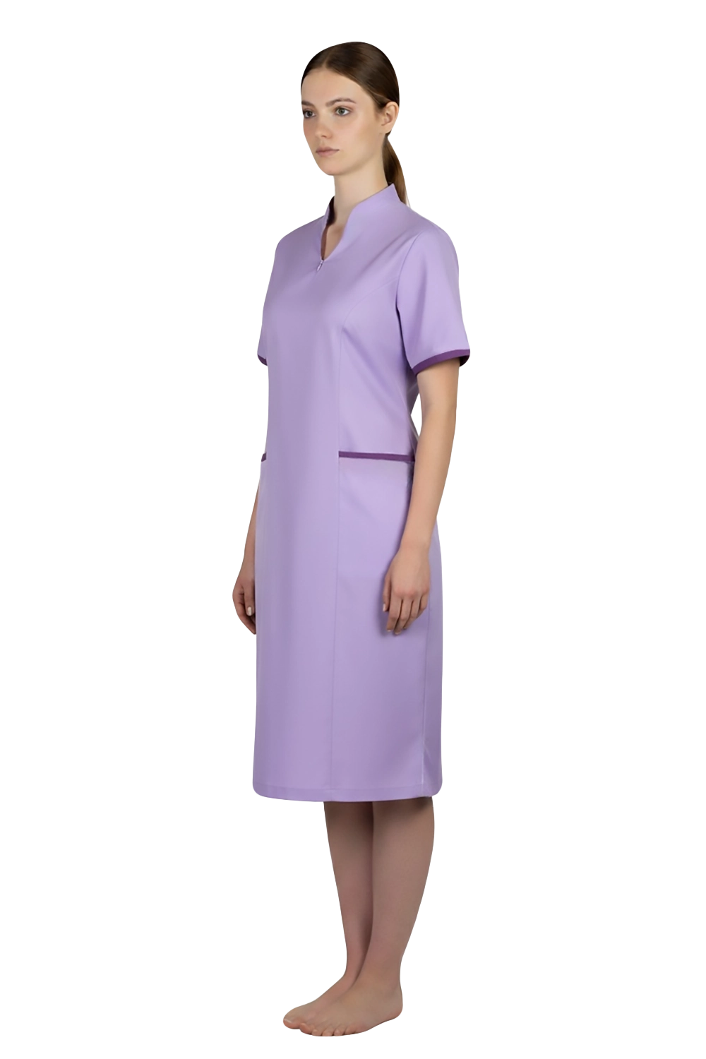 Purple Staff Nurse Dress with trims
