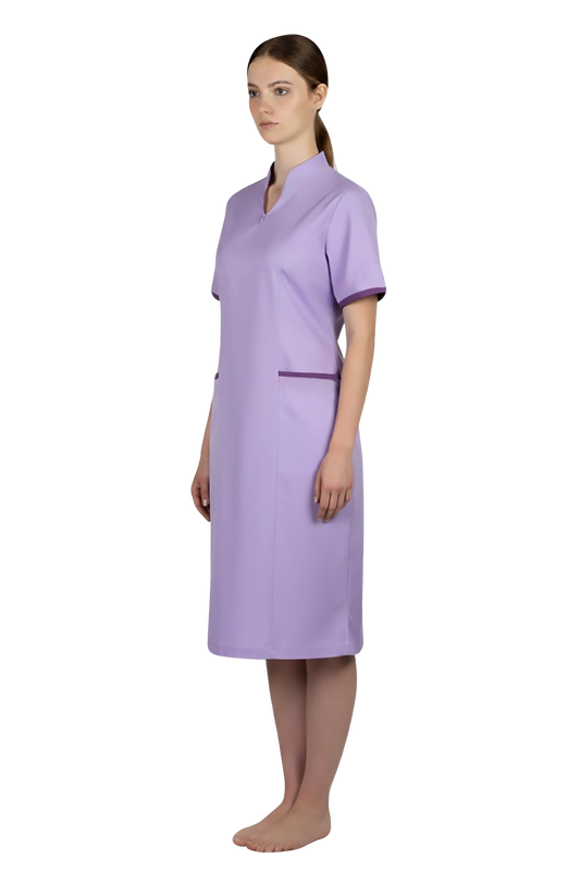 Purple Staff Nurse Dress with trims