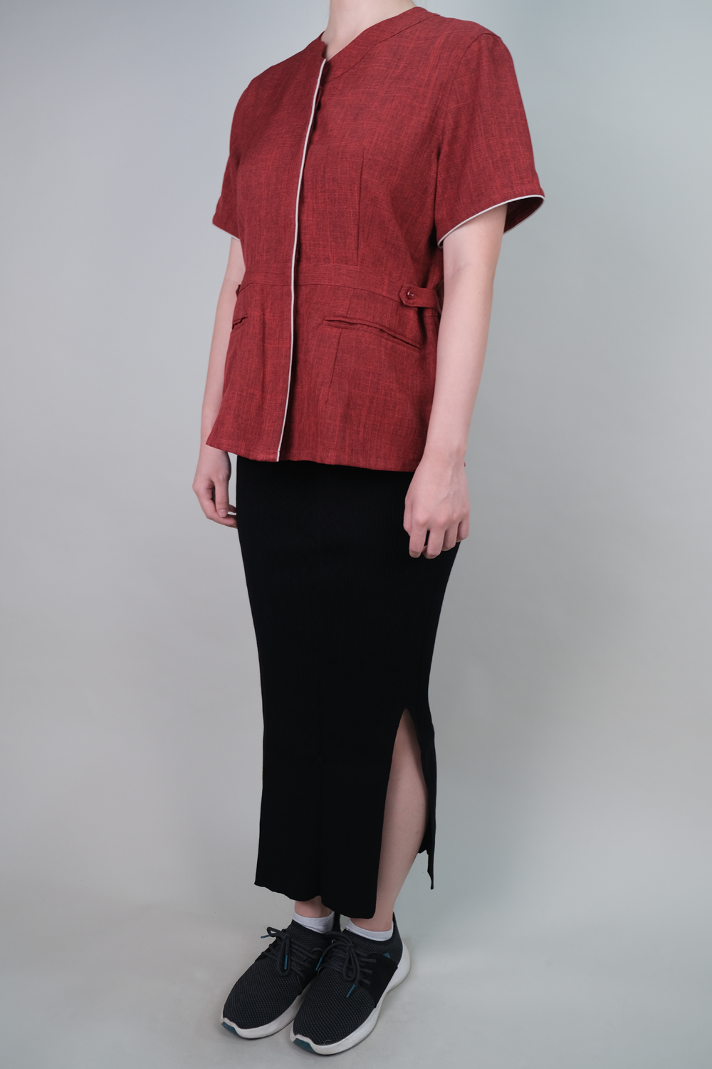 Structured Short Sleeve Blouse