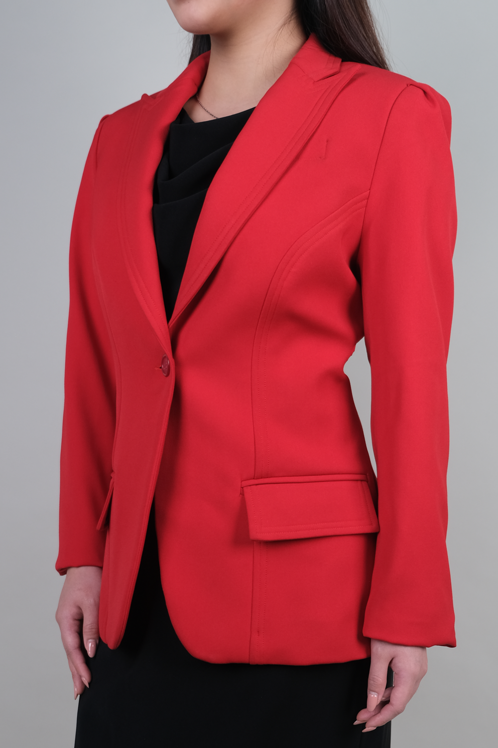 Red Wide Lapel Jacket