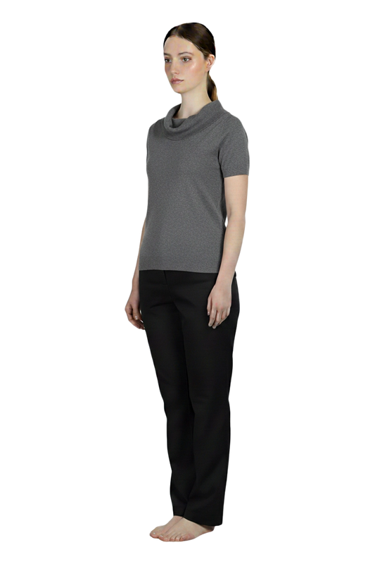 Roll Collar Knit Blouse Smart Casual Uniform