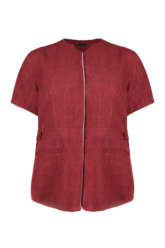Structured Short Sleeve Blouse