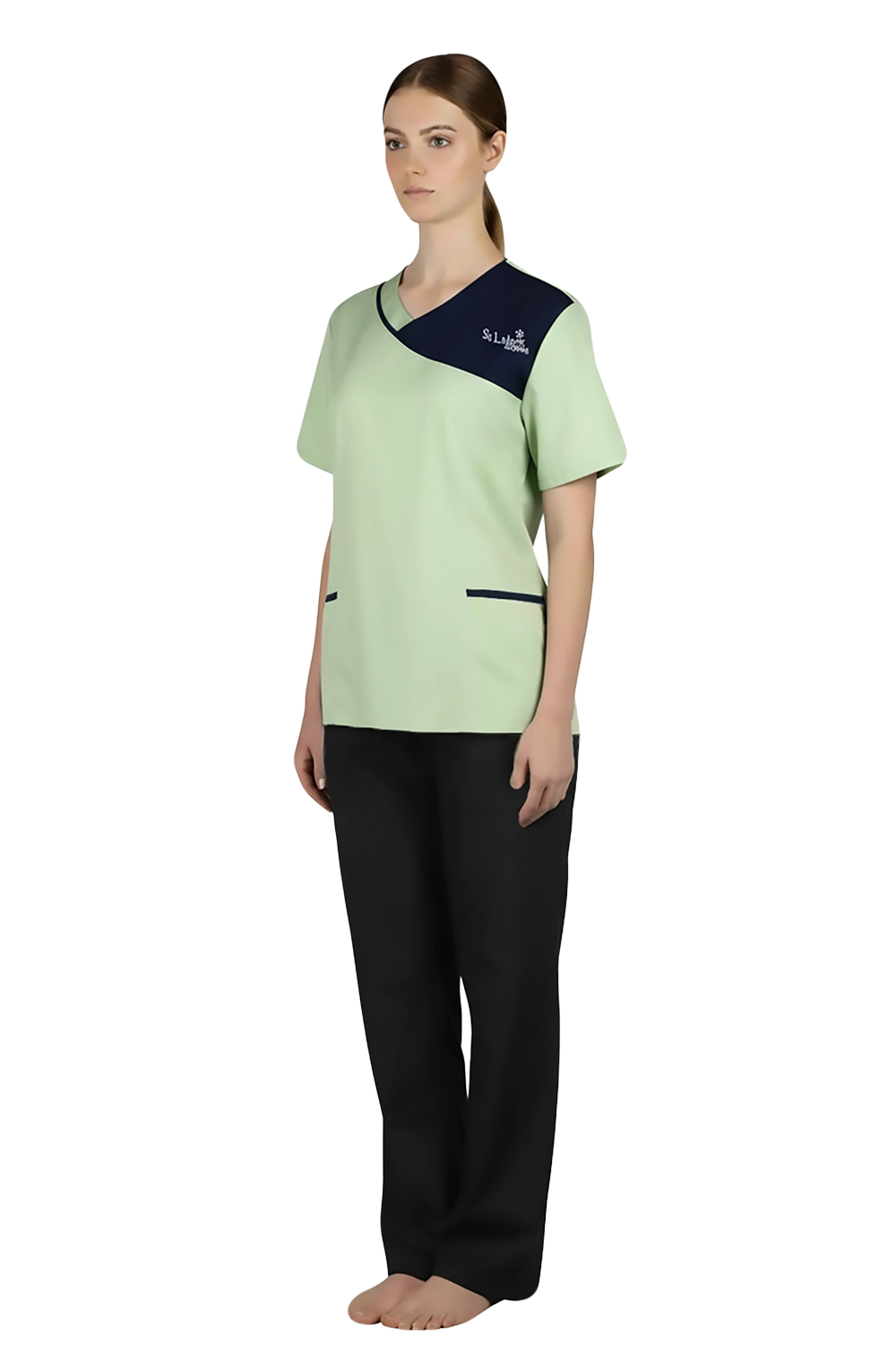 Two tone Scrub Top - Green