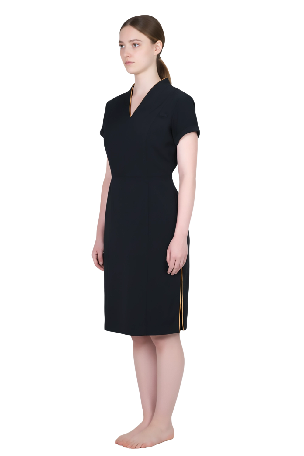 V Neck Dress with Slit