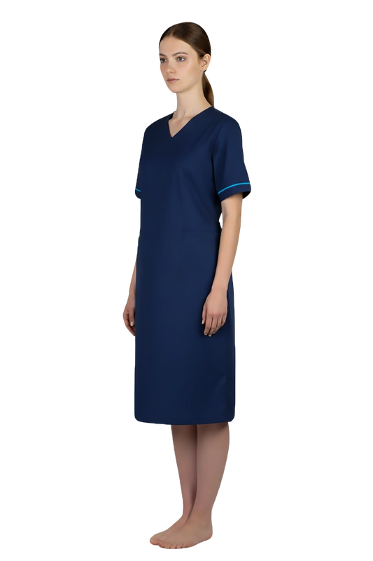 V Neck Navy Nurse Dress