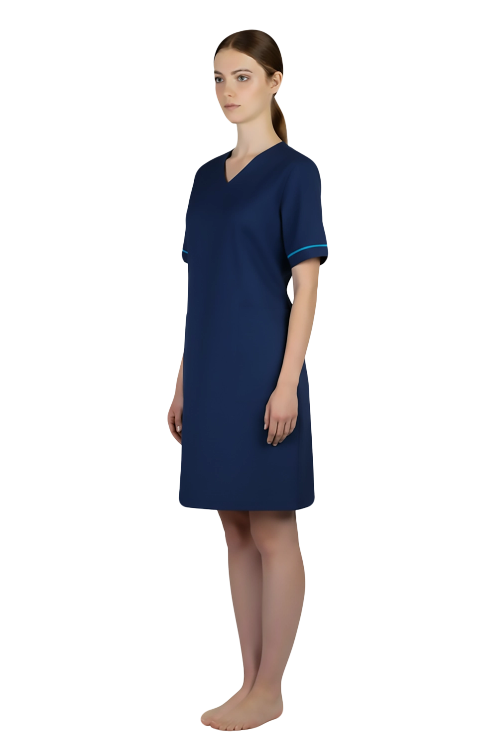 V Neck Navy Nurse Dress
