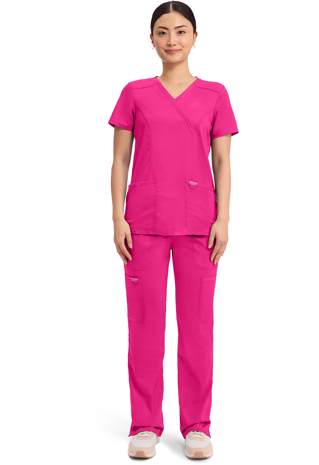 Cherokee Revolution Mock Wrap Top 3 Pockets