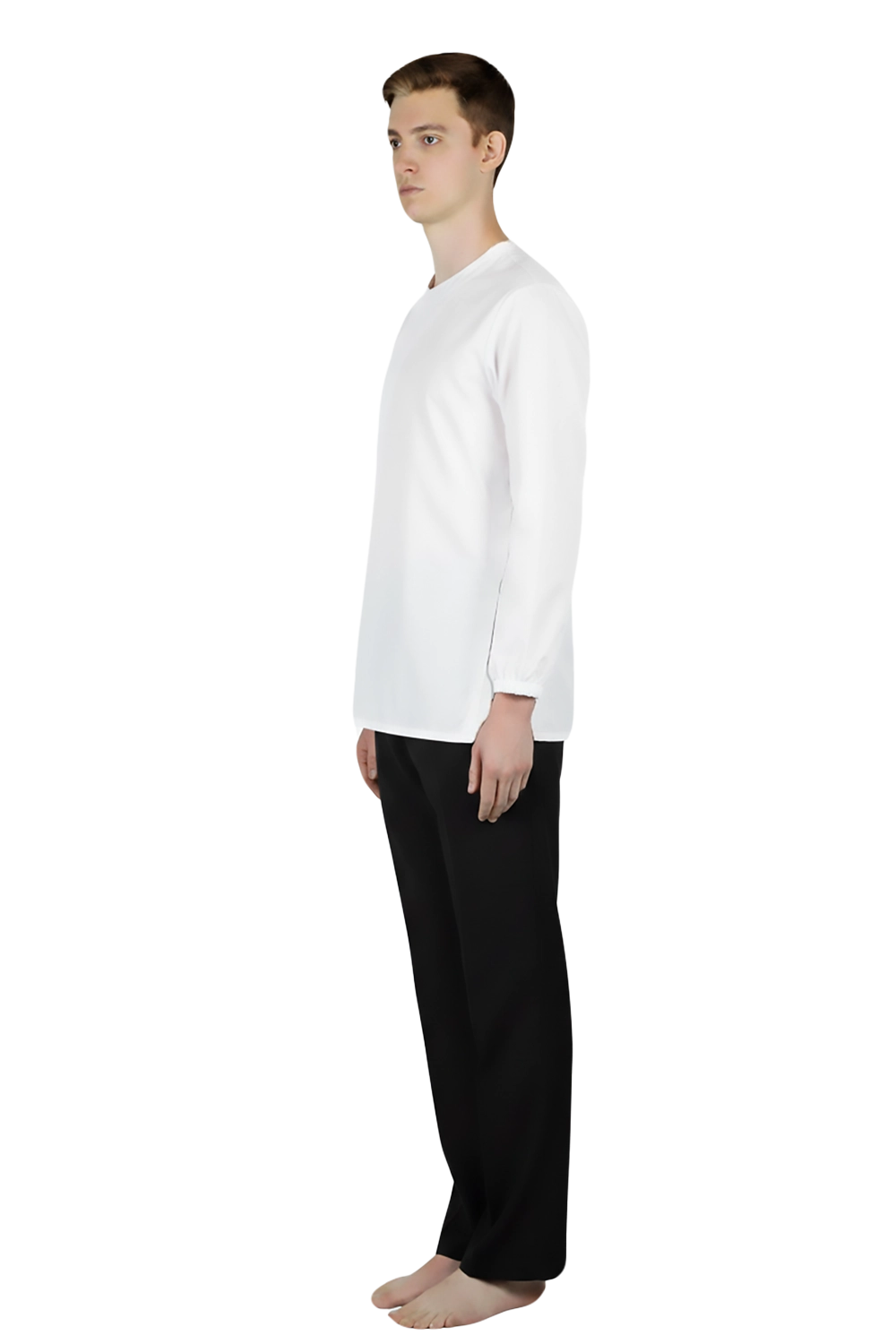 White Cotton Inpatient Adaptive Pyjama Top