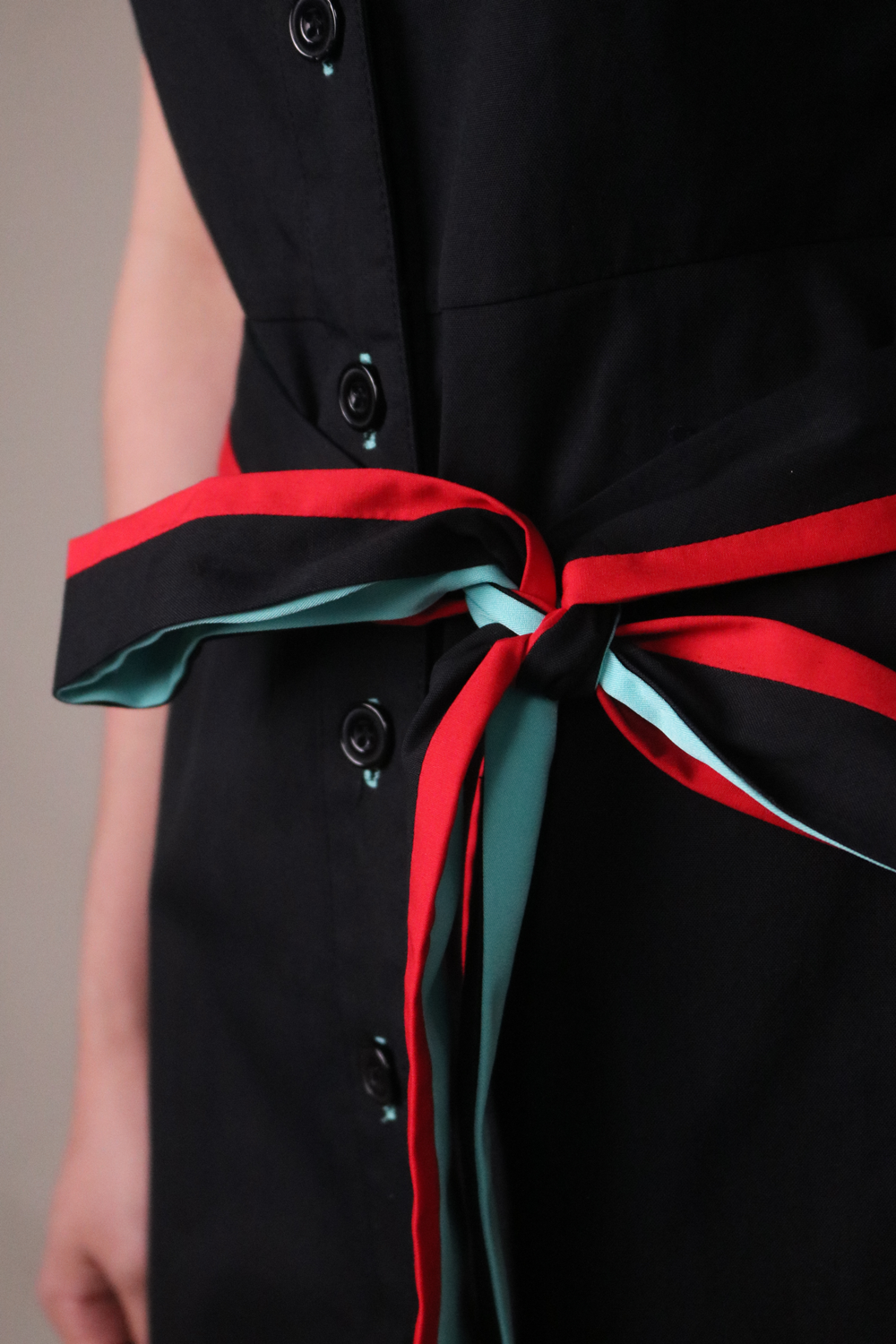 Black Corporate Dress with Ribbon