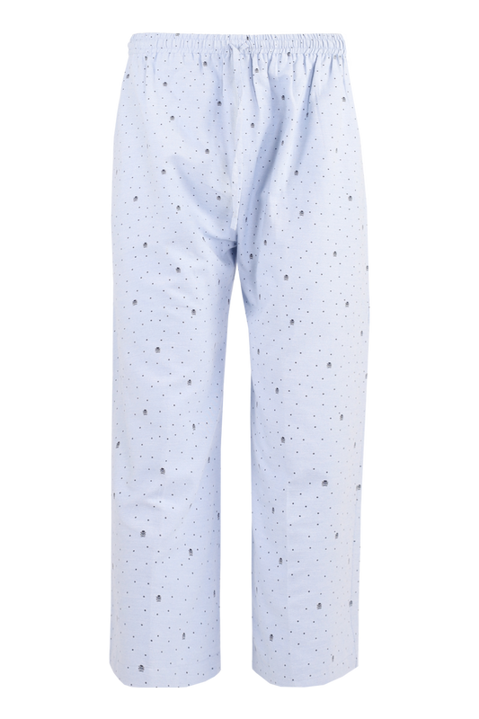 Blue Inpatient Pyjama Pants with Bowler Hat Print — Hospital & Nursing Home uniforms by CYC