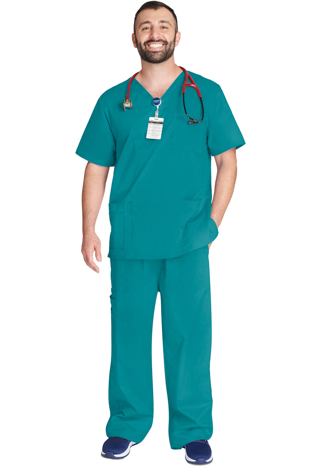 Cherokee Unisex V-Neck Top 4 Pockets