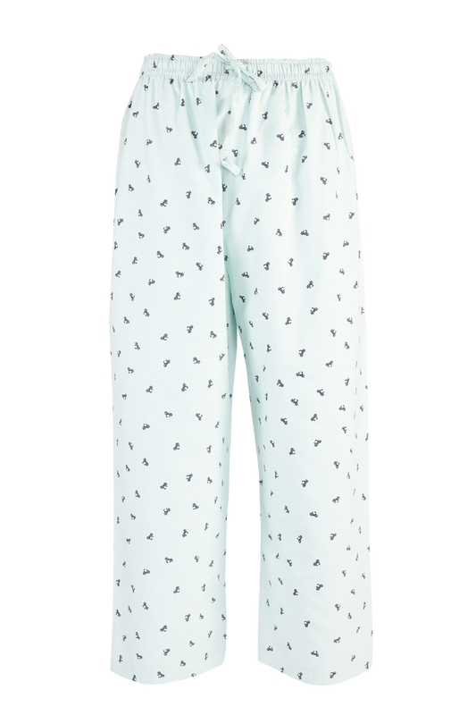 Green Inpatient Pyjama Pants with Bicycle Print