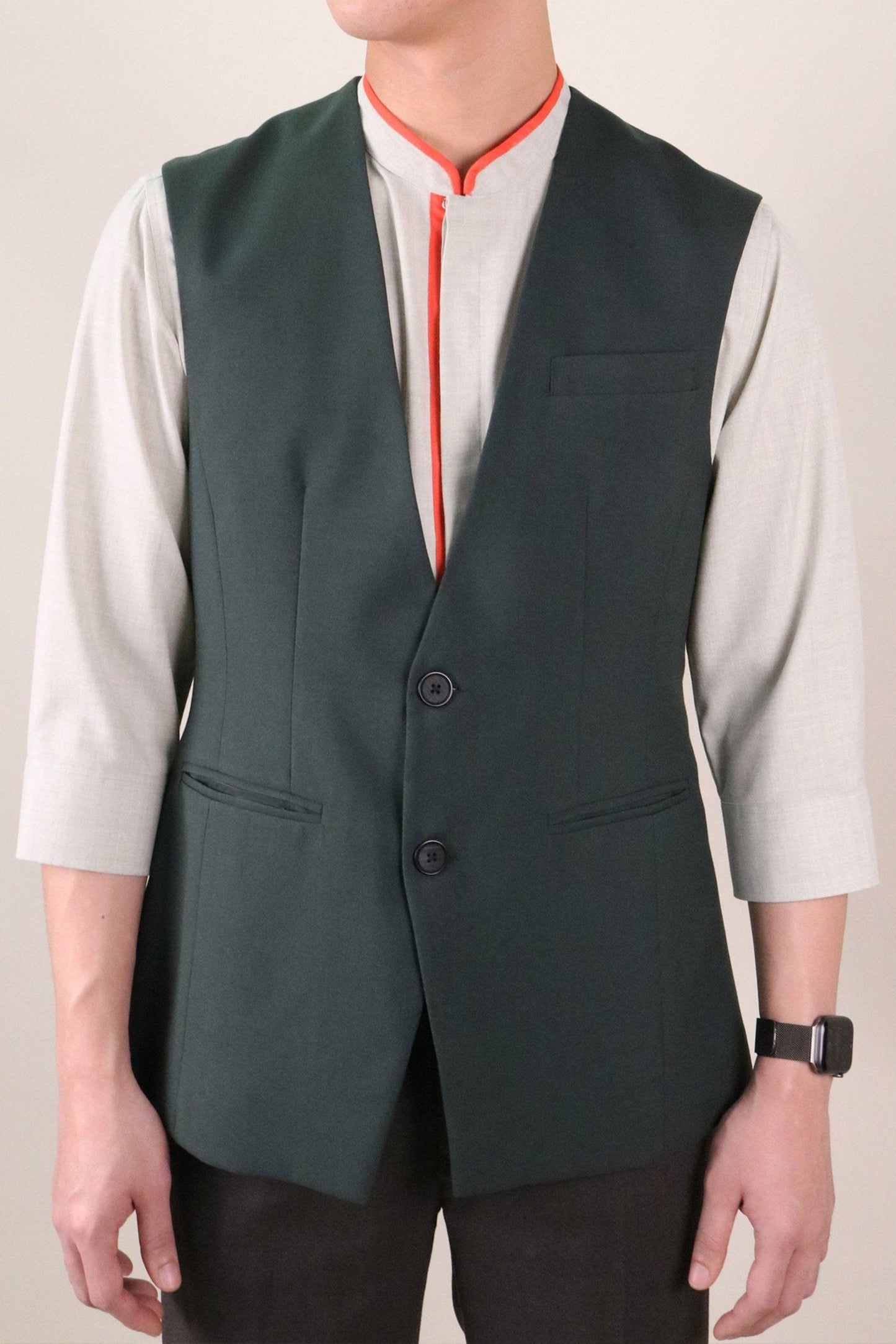 Green Vest w/o pocket Square