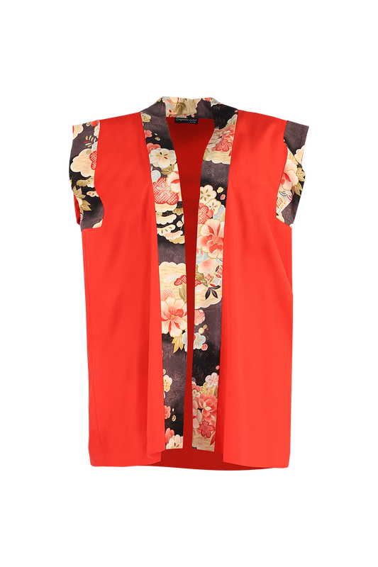 Happi Coat with Floral Trims