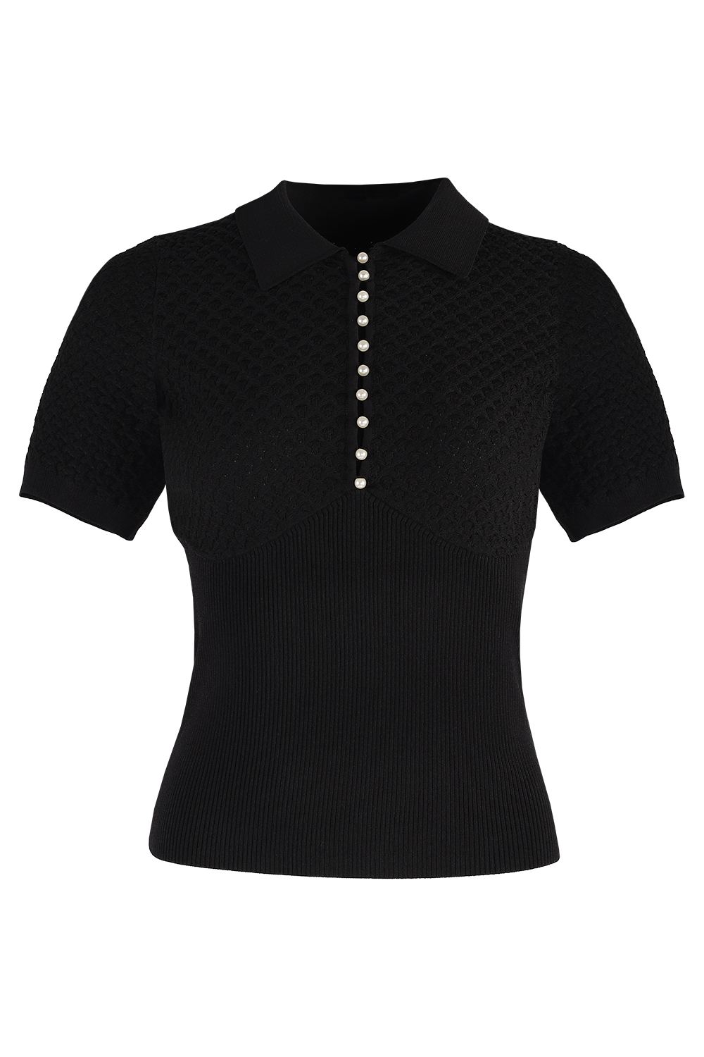 Black Knitted Female Blouse Uniform