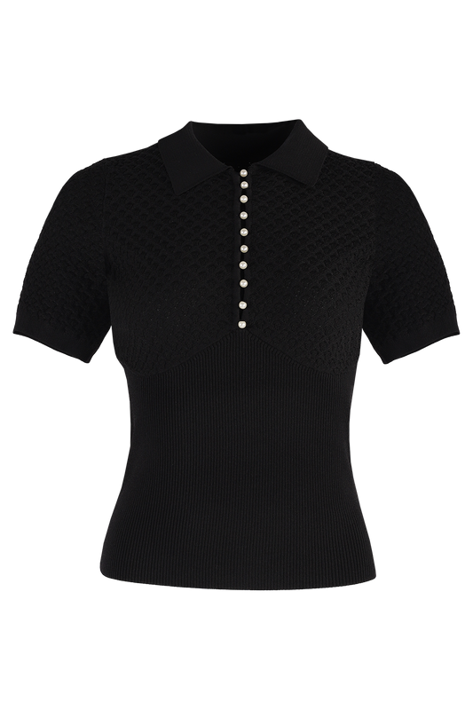 Black Knitted Female Blouse Uniform